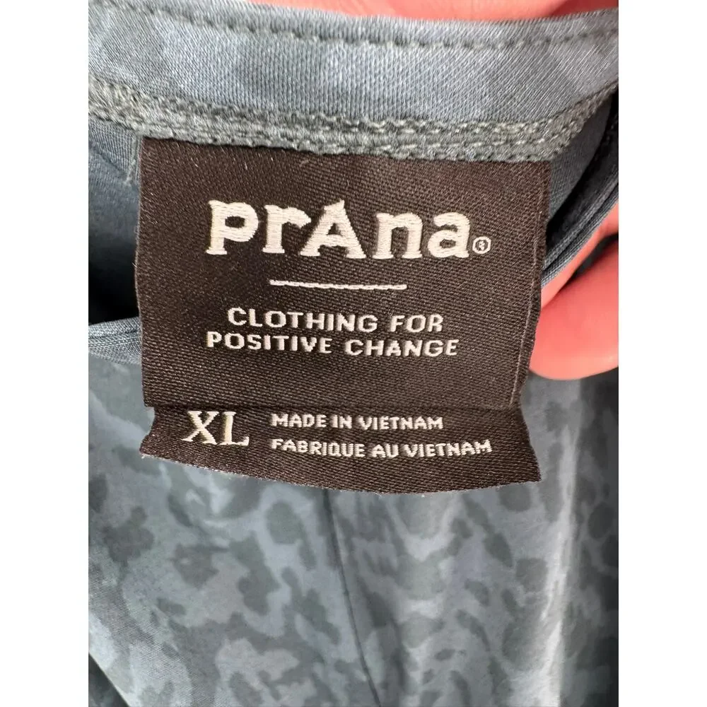 prAna Rallay Romper Womens XL Bluefin Wild Blue Animal Print UPF Hybrid NEW‎